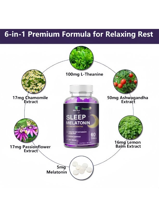 Wins Town Natural Melatonin 6mg Sleep Gummies, 60 Vegan Count, Halal Bedtime Supplement for Regulating Healthy Sleep Cycles, No Added Sugar, Non-GMO - Image 5